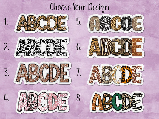 Animal Print Custom Name Sticker or Magnet