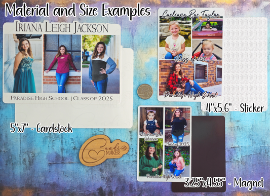 Personalized Graduation Announcement Card, Sticker, or Magnet