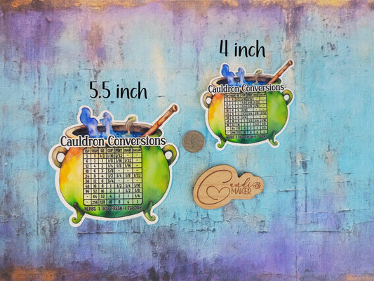 Witchy Cauldron Kitchen Measurement Conversion Refrigerator Sticker or Magnet