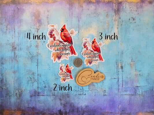 Cardinals Appear When Angels Are Near, Memorial Sticker or Magnet