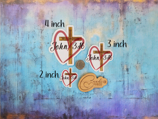 John 3:16, You Are So Loved, Scripture Bible Verse Sticker or Magnet