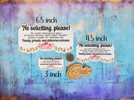 Friends, Family, Deliveries Welcome No Soliciting Sticker or Magnet