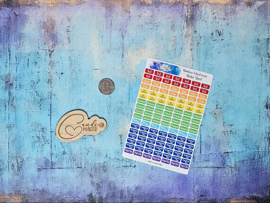 Rainbow School Planner Sticker Sheet