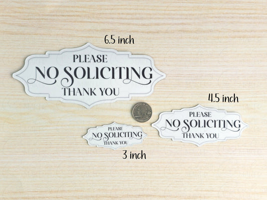 No Soliciting Please and Thank You Polite Sticker or Magnet