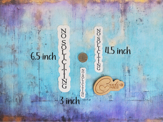 No Soliciting Minimalist Simple Vertical Sticker or Magnet