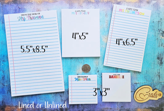 Personalized School Tear-Off Notepad