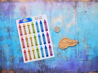 Back to School Personalized Name Label Stickers, Crayon