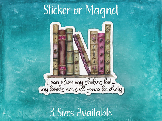 Clean Shelves, Dirty Books, Funny Smut Sticker or Magnet