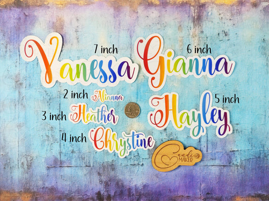 Personalized Rainbow Name Sticker or Magnet