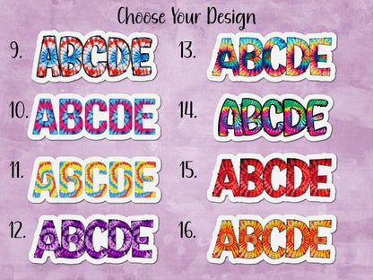 Tie-Dye Custom Name Sticker or Magnet