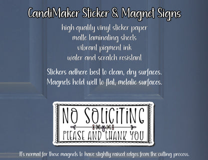 Stop Sign Don't Knock Or Even Look, We Don't Want To See You No Soliciting Sticker or Magnet