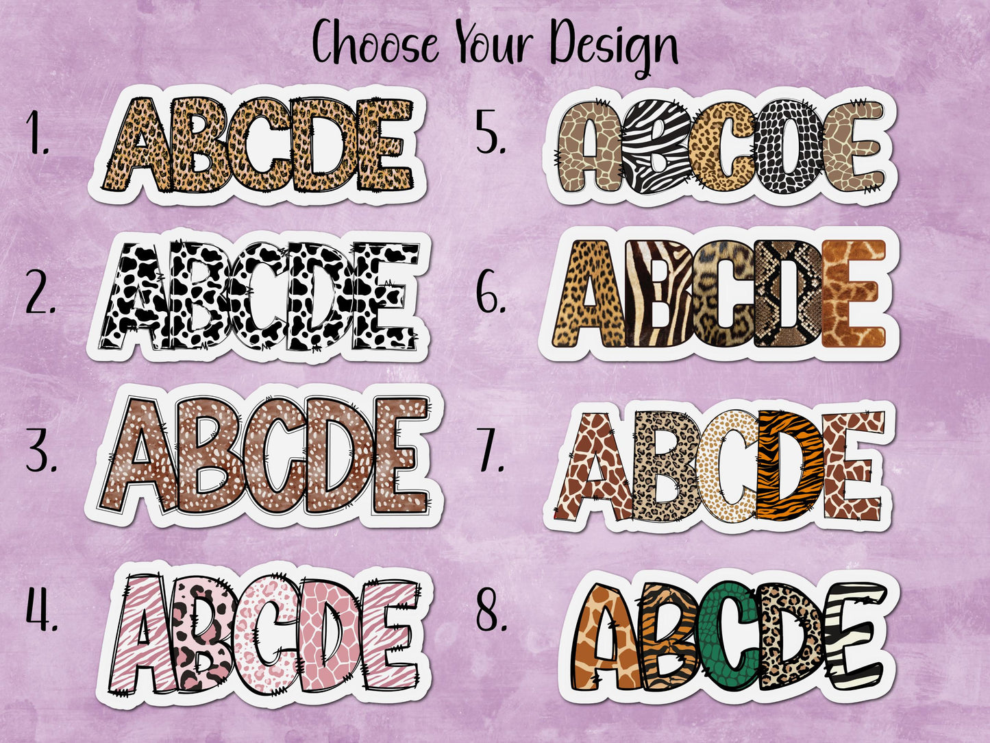 Animal Print Custom Name Sticker or Magnet