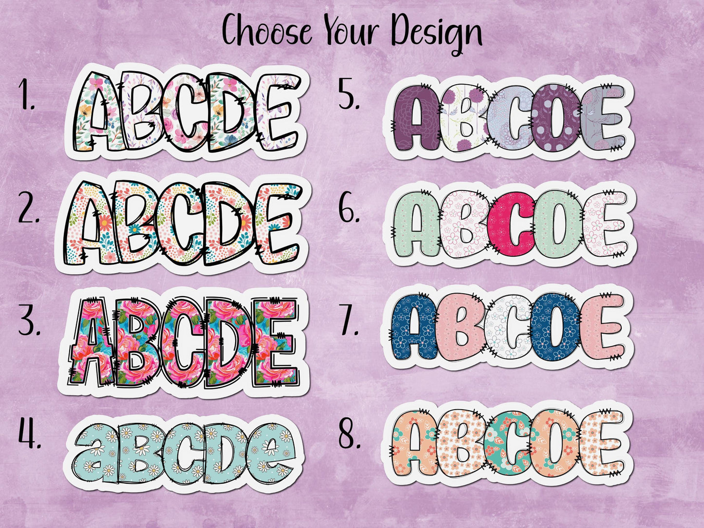 Floral Custom Name Sticker or Magnet