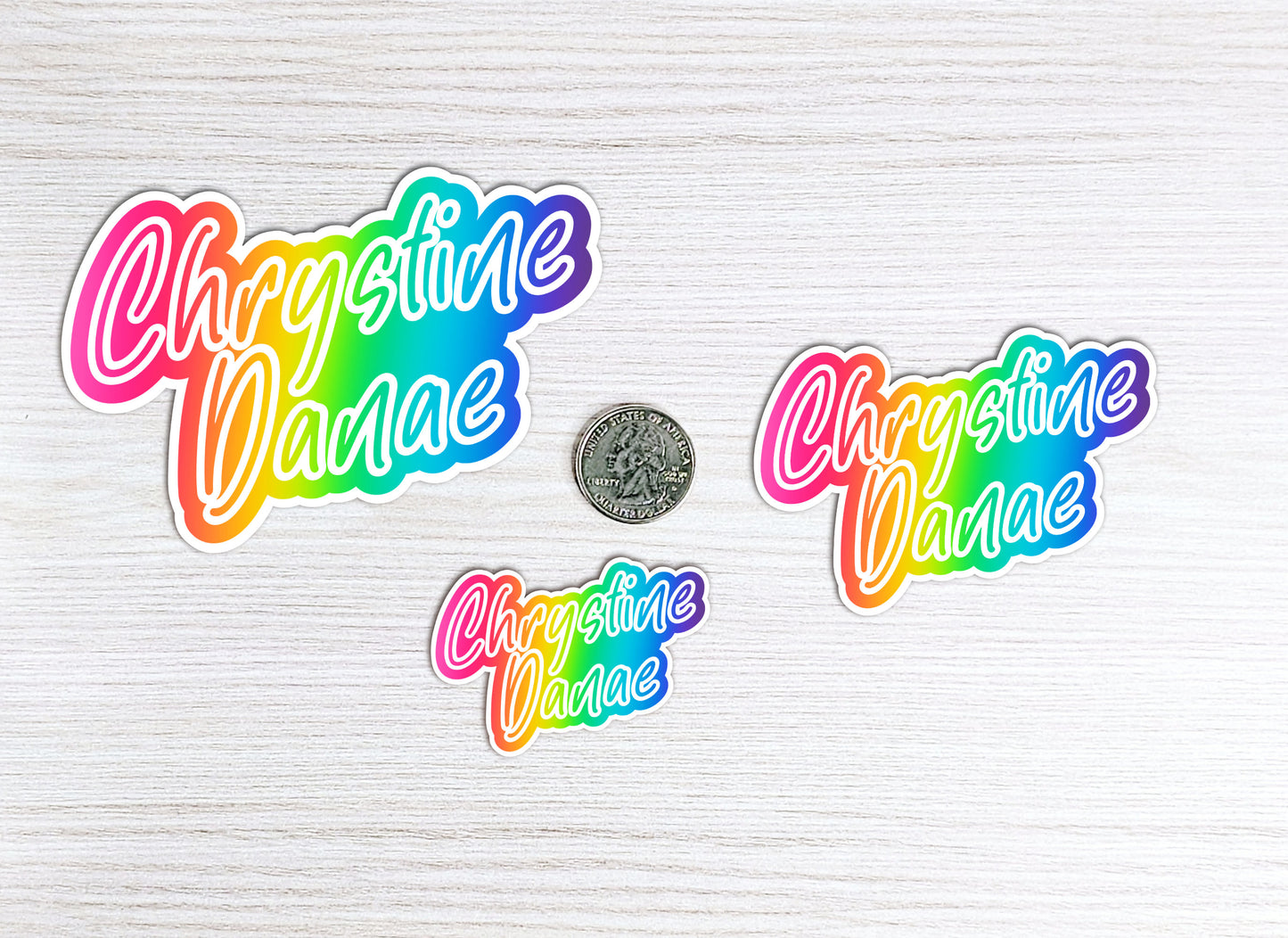 Personalized 90s Rainbow Name Sticker or Magnet