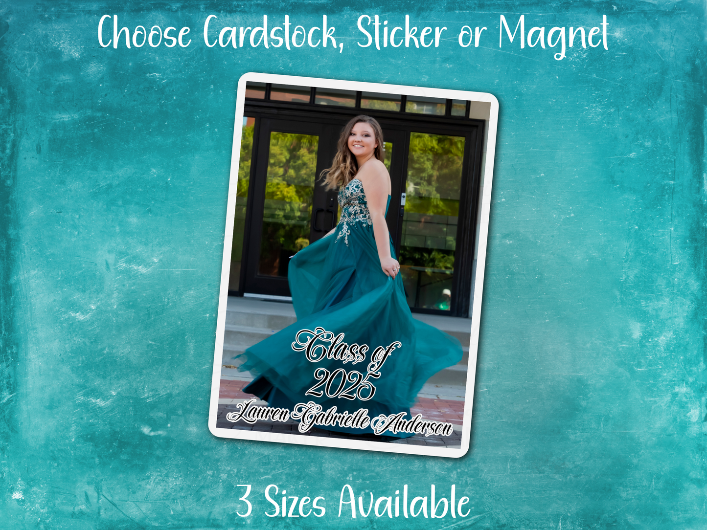 Personalized Graduation Announcement Card, Sticker, or Magnet