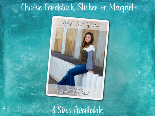 Personalized Graduation Announcement Card, Sticker, or Magnet