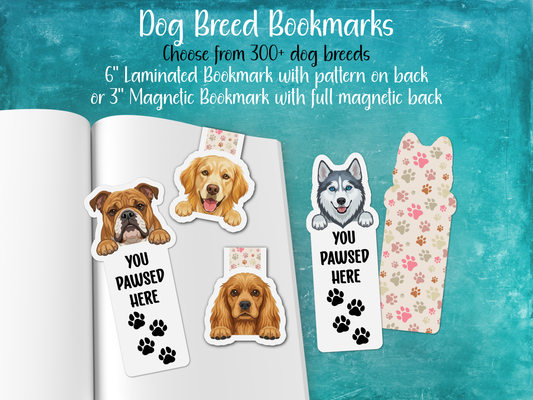 Peeking Dog Breed Bookmark