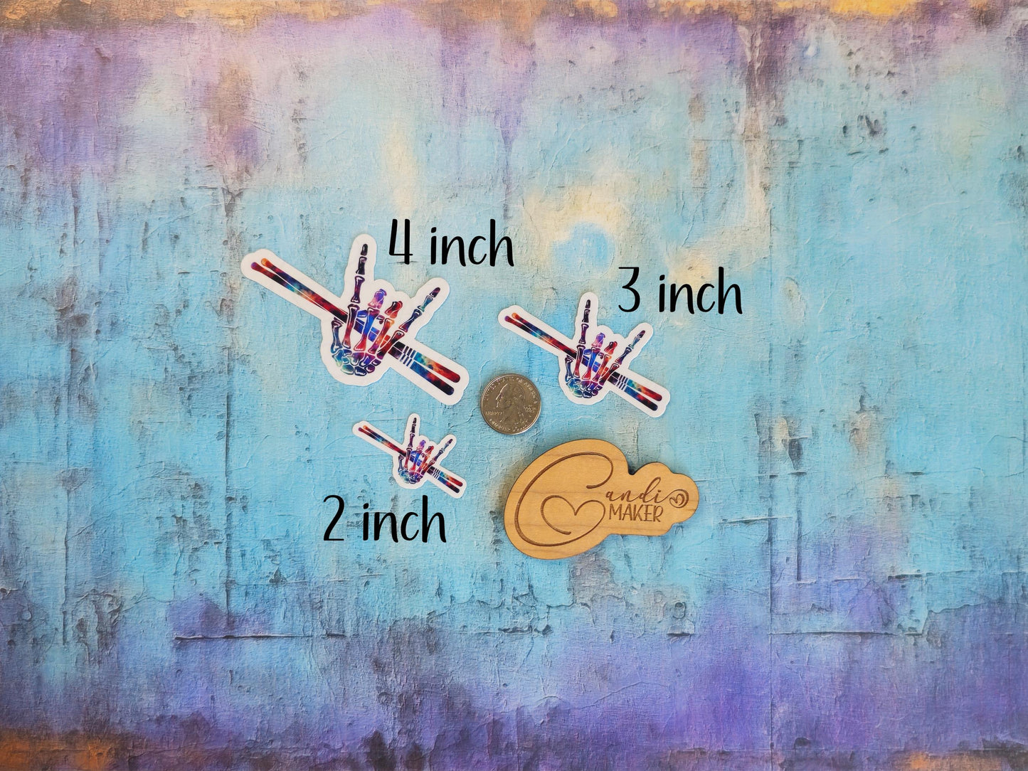 Skeleton Rock Drummer Sticker or Magnet