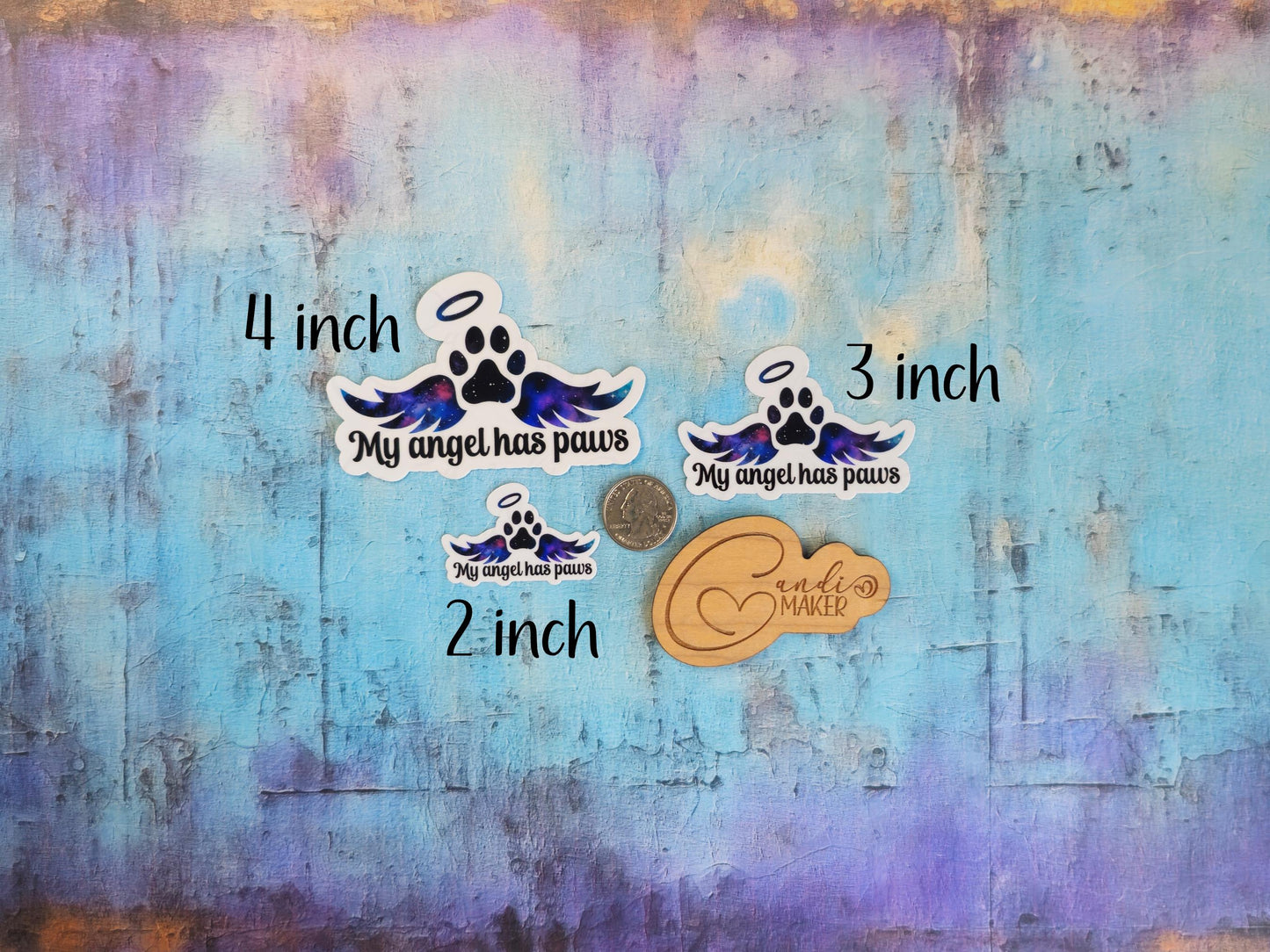 My Angel Has Paws, Animal Loss Memorial Sticker or Magnet