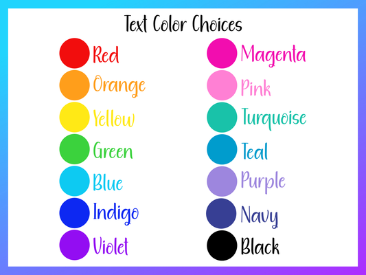 Personalized Name Sticker Sheet | Multiple Sized Stickers, Choose Font & Color