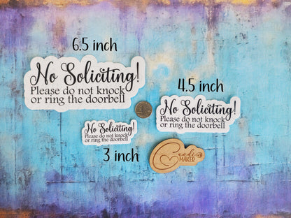 Polite No Soliciting, Door Sign Sticker or Magnet