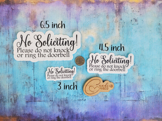 Polite No Soliciting, Door Sign Sticker or Magnet