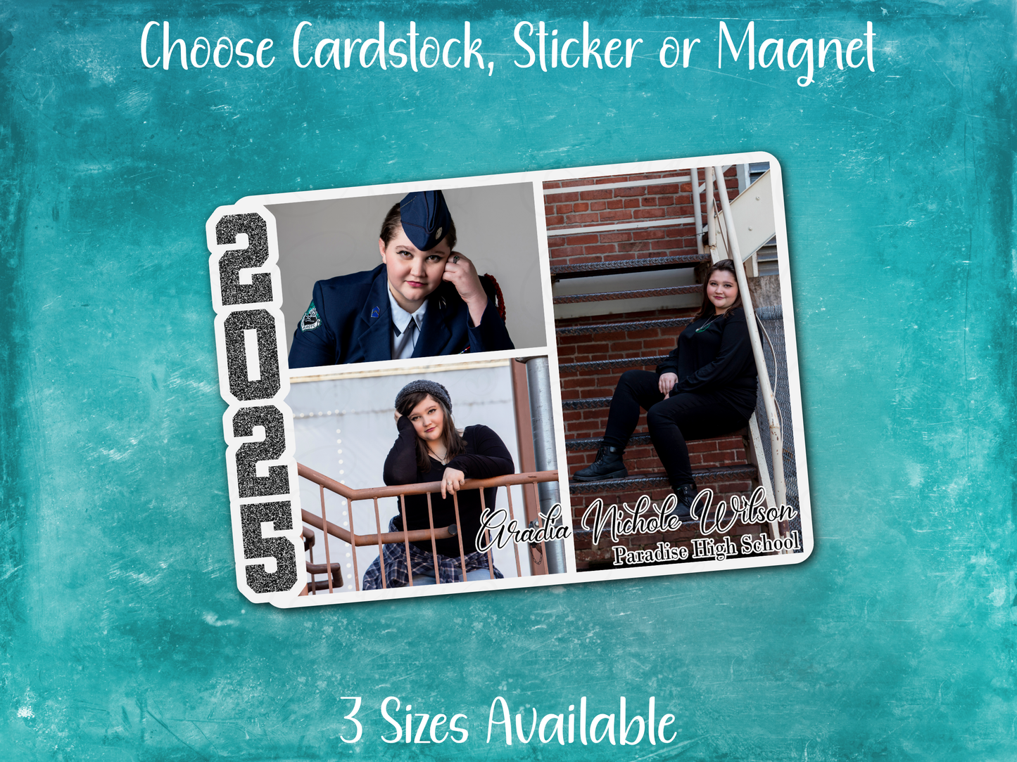 Personalized Graduation Announcement Card, Sticker, or Magnet