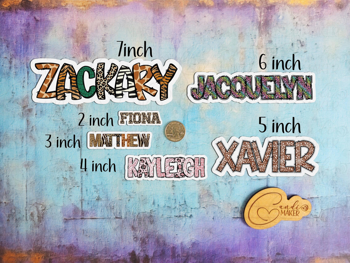 Animal Print Custom Name Sticker or Magnet
