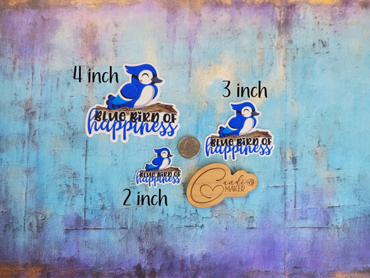 Blue Bird of Happiness, Cute Songbird Sticker or Magnet