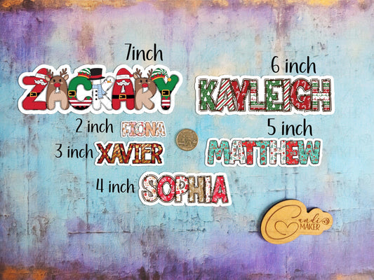 Christmas Custom Name Sticker or Magnet