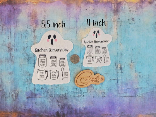 Cute Ghost Kitchen Measurement Conversion Refrigerator Sticker or Magnet