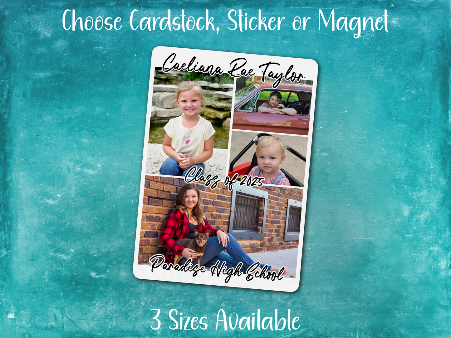 Personalized Graduation Announcement Card, Sticker, or Magnet