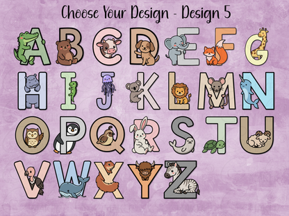 Animal Alphabet Custom Name Magnetic Bookmark | 5 Different Designs
