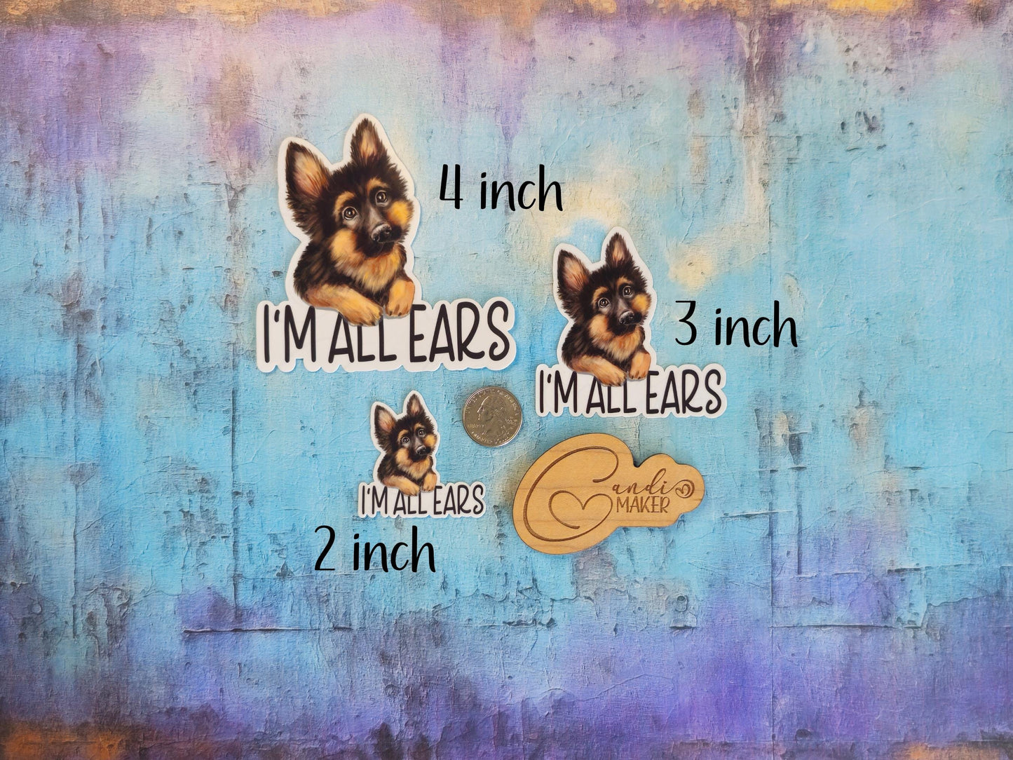 I'm All Ears, Funny German Shepherd Dog GSD Sticker or Magnet