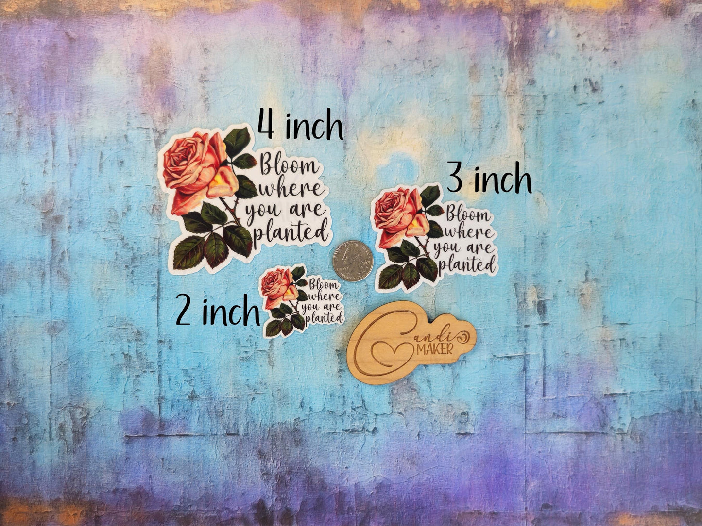 Bloom Where You Are Planted, Pink Rose Sticker or Magnet