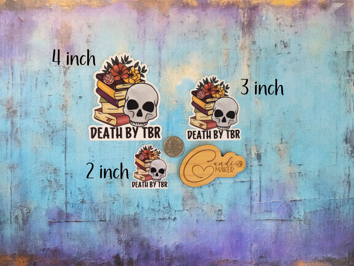 Death by TBR, Funny Reading Sticker or Magnet