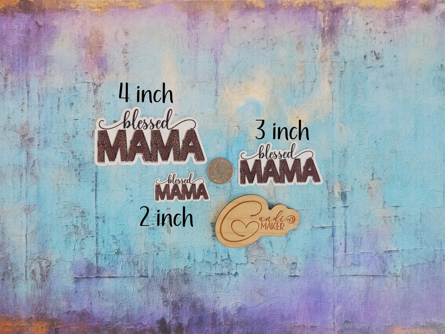 Blessed Mama, Leopard Print Mom Sticker or Magnet