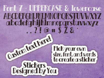 Custom Die-Cut Personalized Text Sticker or Magnet | Display Your Own Text