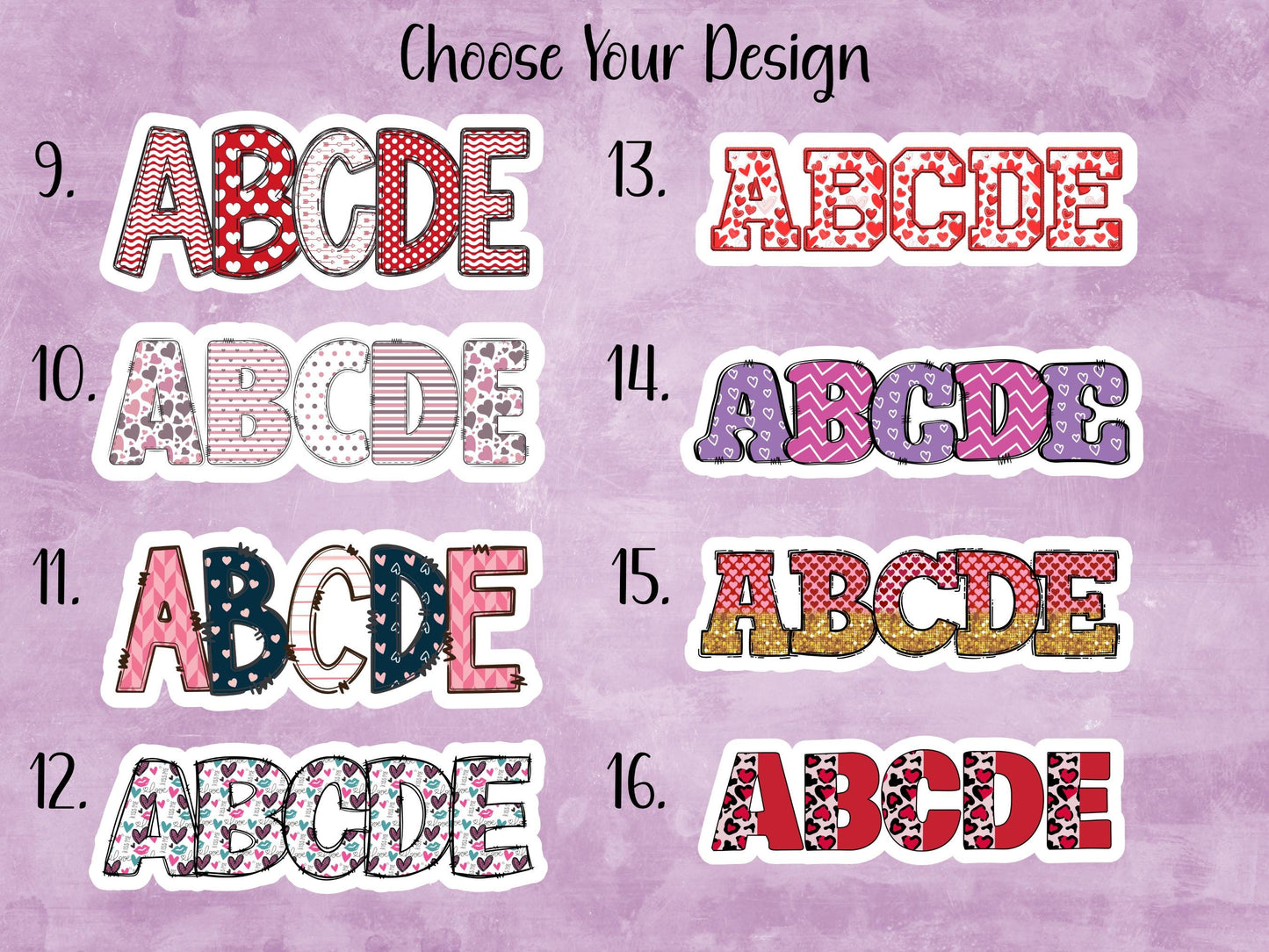 Hearts Custom Name Sticker or Magnet