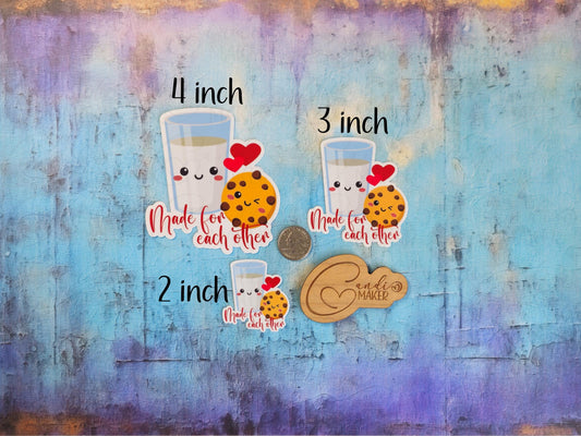 Made For Each Other, Milk and Cookies Love Sticker or Magnet