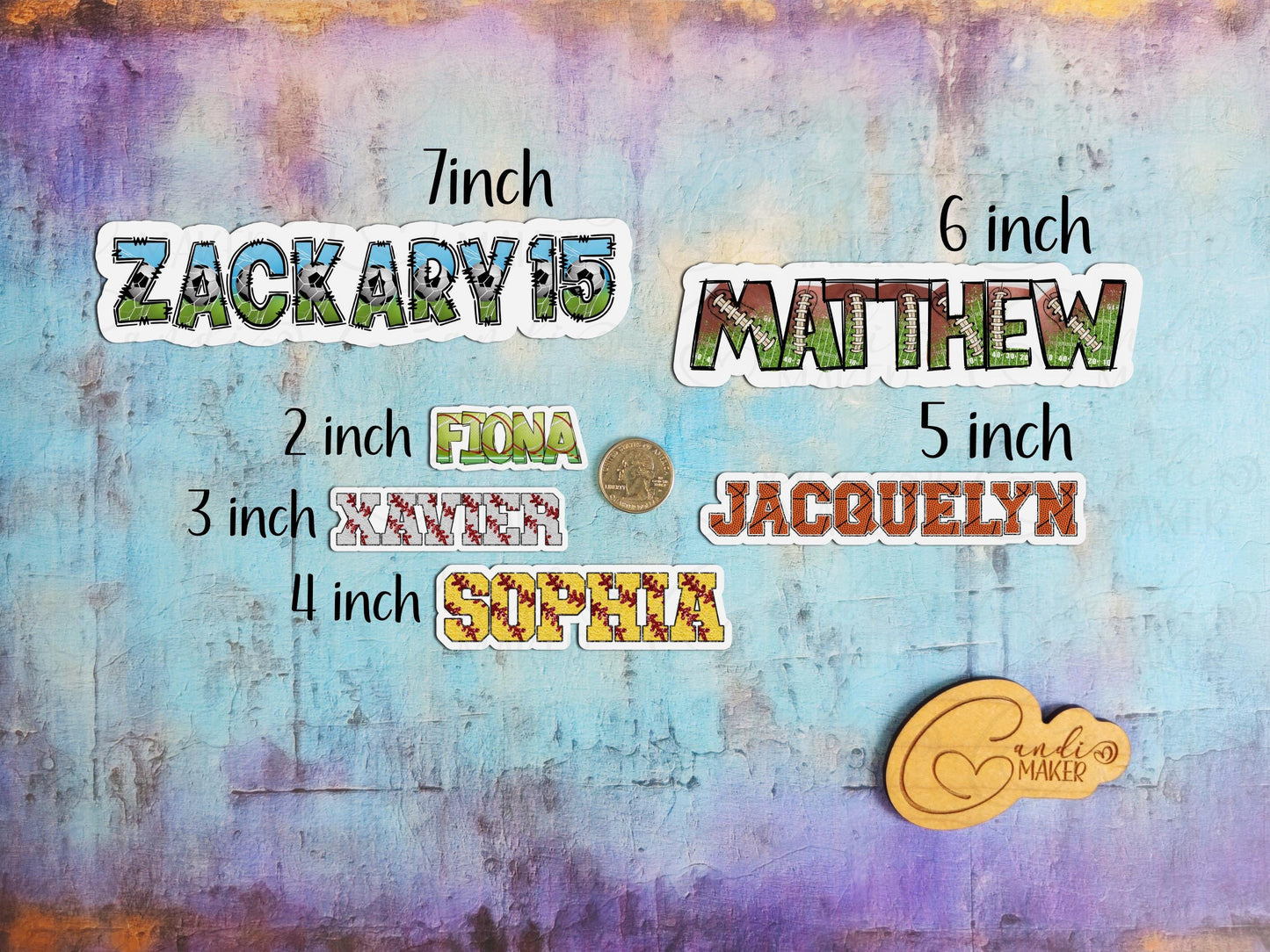 Sports Custom Name Sticker or Magnet