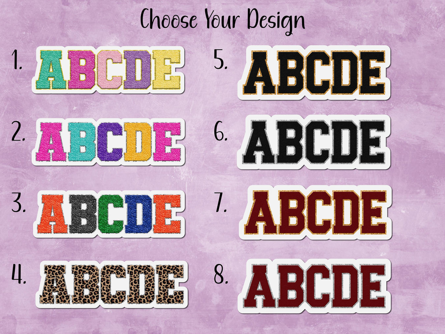 Faux Chenille Letter Jacket Design Custom Name Sticker or Magnet