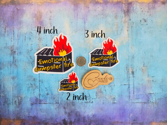 Emotional Dumpster Fire, Funny Sticker or Magnet
