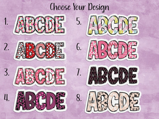 Hearts Custom Name Sticker or Magnet