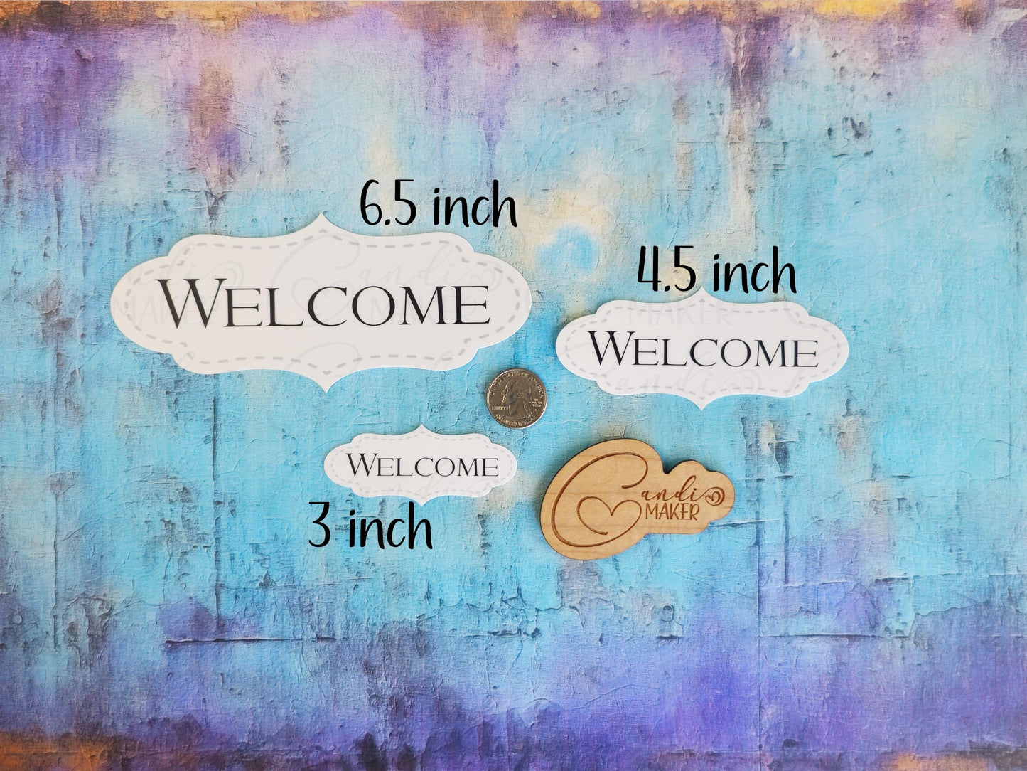 Minimalist Simple Welcome Door Sign Sticker or Magnet
