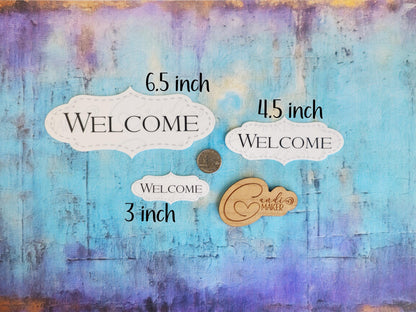 Minimalist Simple Welcome Door Sign Sticker or Magnet