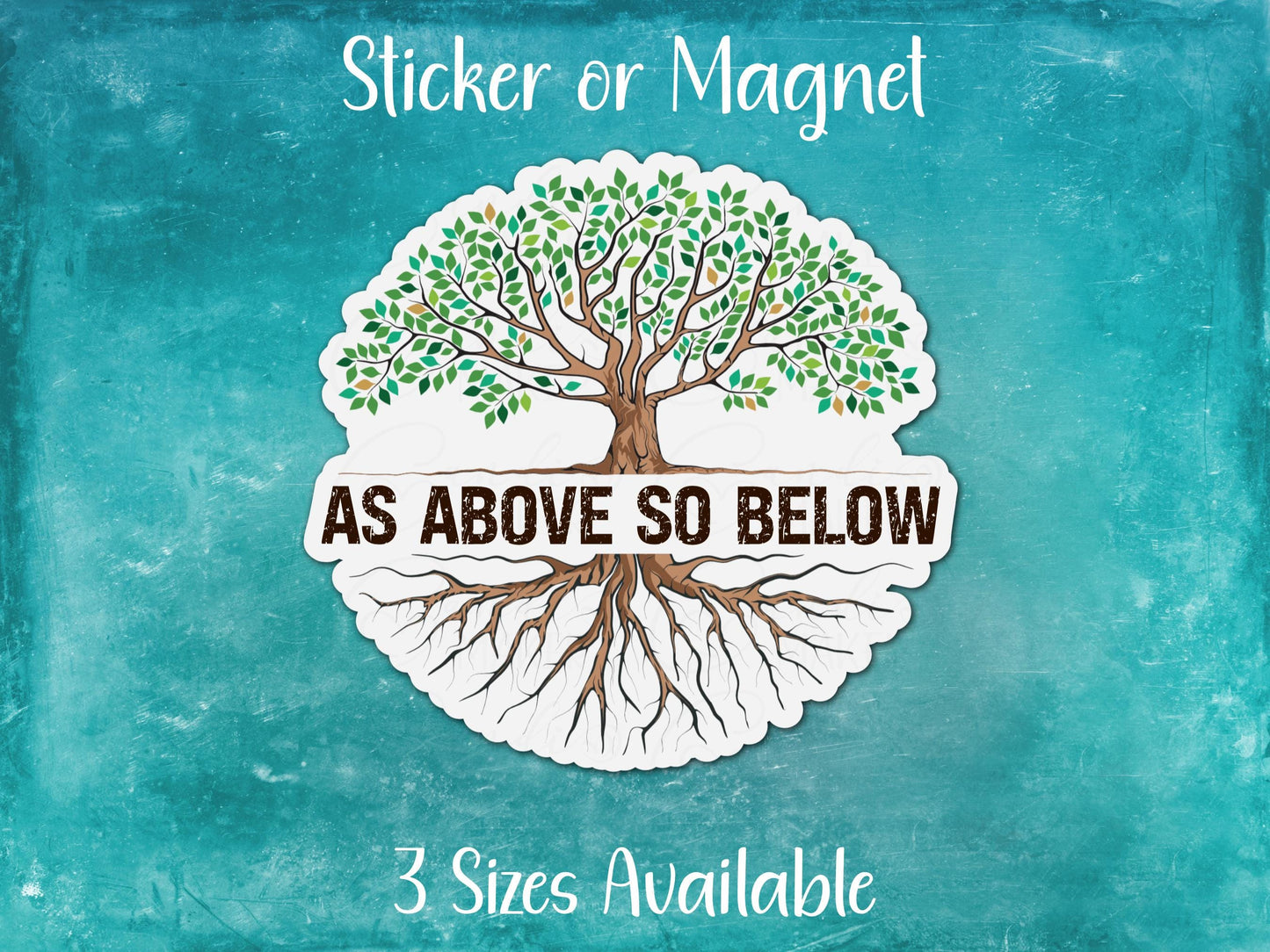 As Above So Below, Tree of Life Hermetic Occult Sticker or Magnet