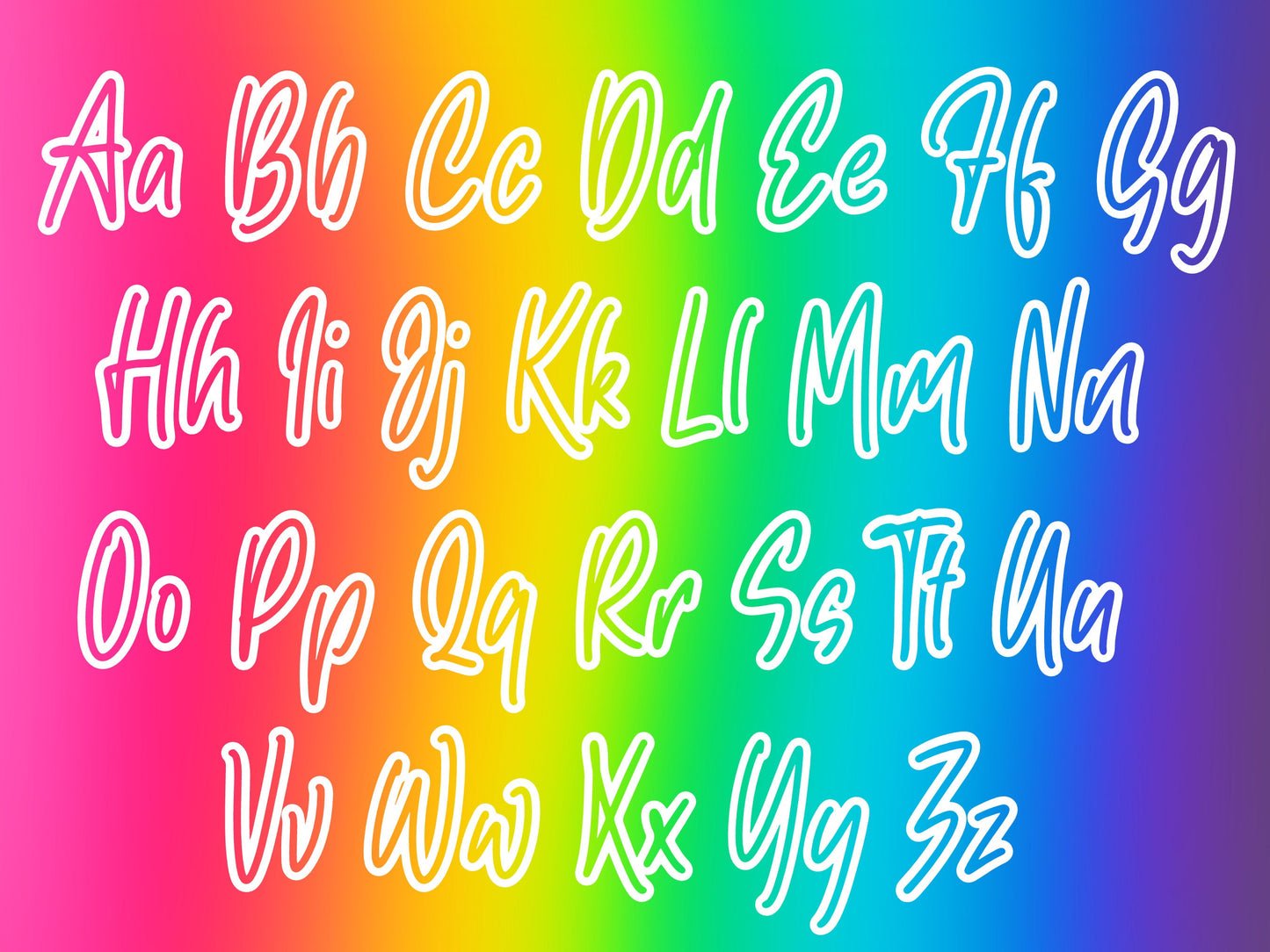 Personalized 90s Rainbow Name Sticker or Magnet