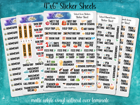 Elementary School Sticker Sheets