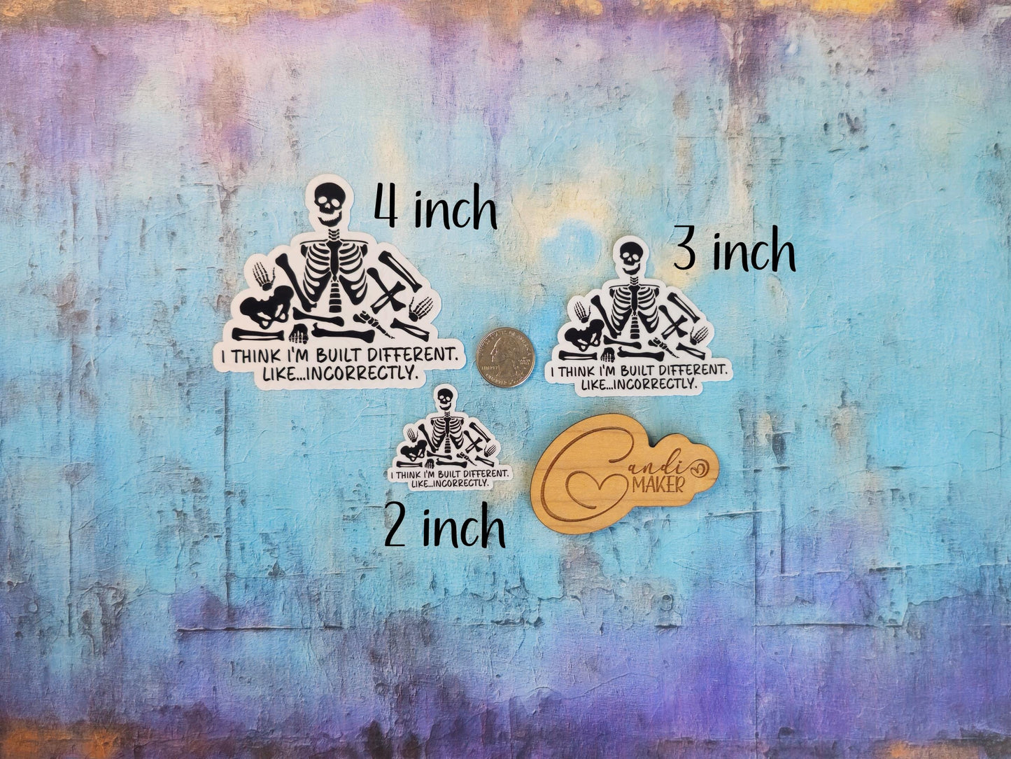 I'm Built Different, Incorrectly, Funny Chronic Illness Ehlers-Danlos Syndrome Skeleton Sticker or Magnet